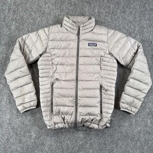 Patagonia Down Jacket Womens XS Gray Full Zip Puffer‎ Lightweight Outdoors Coat